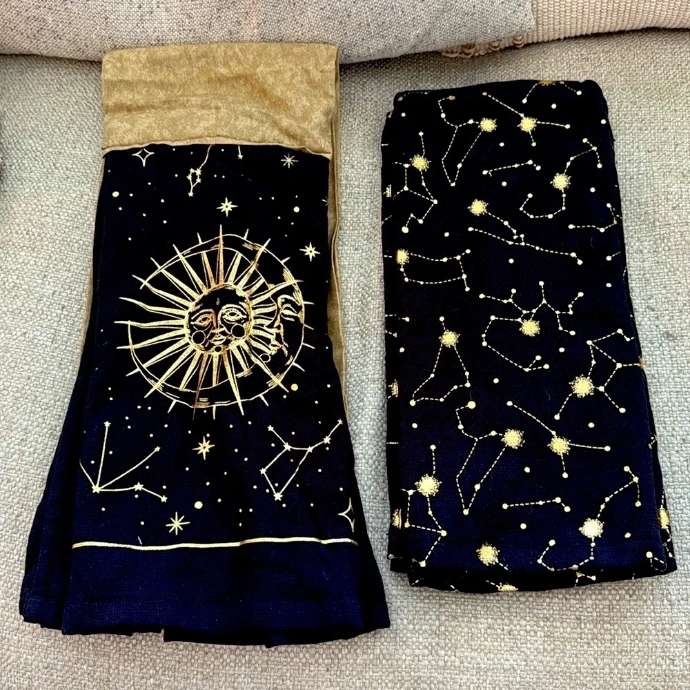 Isaac Mizrahi Celestial Gothic Kitchen Scarf Towel Set 2pc NWOT